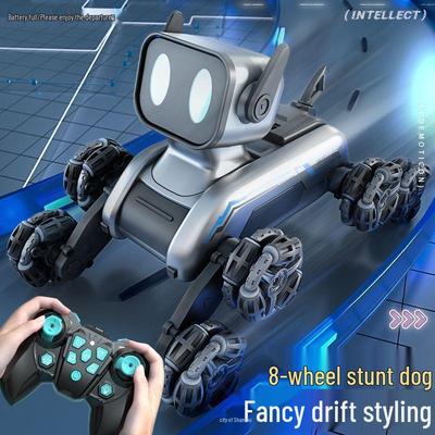 Children's Remote Control 8-Wheel Stunt Robot Dog Car, Perfect Birthday Gift for Ages 3-6