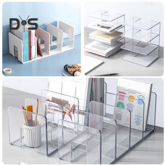 Półka na książki Materiał akrylowy Wielowarstwowa konstrukcja Przezroczysty pionowy stojak do przechowywania artykułów piśmienniczych Organizer biurowy