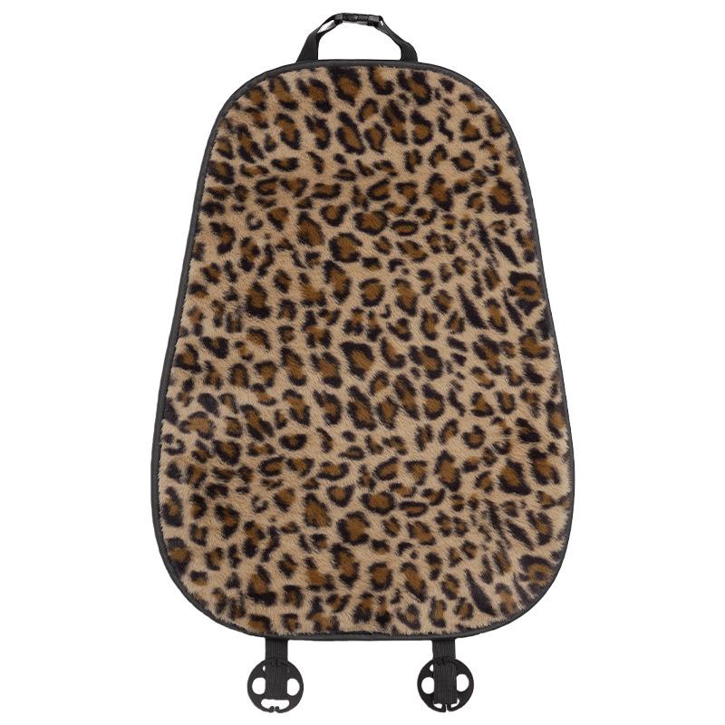Leopard Print Car Seat Cushion Soft Plush Leopard Cover Winter Fluffy Warm Seat Supports Lumbar Support Pillow Car Seat Pillow