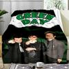 1PC Green Day Flannel Blanket, Use for Birthday/Holiday Gift, Soft Blanket for Sofa/Bed/Camping/Office/Tourism Use,All Seasons