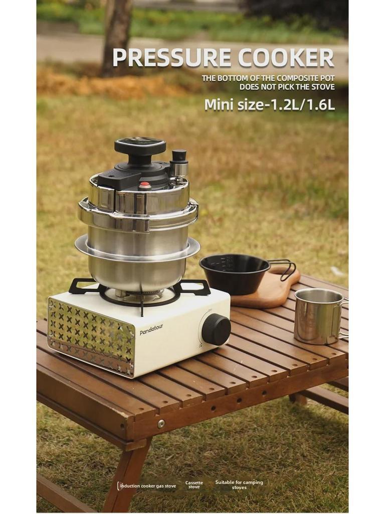 CLS 1,2 l selbstbetriebener Mini-Schnellkochtopf für 1–2 Personen – tragbarer Reiskocher für Camping und den Heimgebrauch, kompatibel mit Induktionskochfeldern.