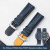 Correa de reloj de piel de vaca Para reloj CITIZEN Blue Angel Radio Wave Correa AT8020-54L/8020-03L/JY8078 extremo curvo Pulsera amarilla 22 23 mm