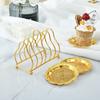 1PCS Kitchen Iron Small Dish Rack Household Gold and Silver Triangular Shelves Cupboard Dish Storage Draining Shelf