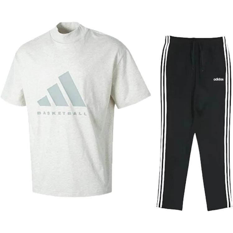 

Adidas Loose Comfortable Striped Knit T-Shirt And Drawstring Long Pants Casual Sports Set Men Sets IX1968+-DU0456 XL