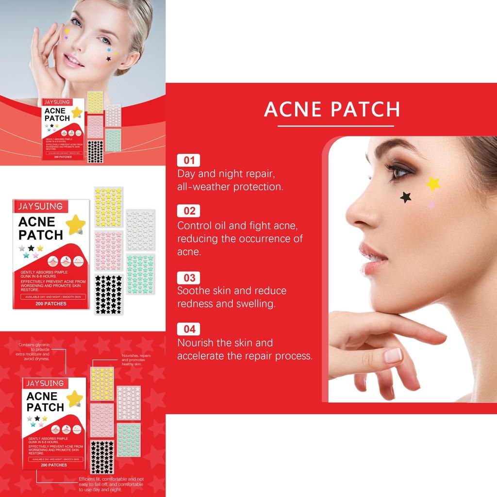 Jaysuing Acne Patches For Effective Spot Treatment And Invisible Skin Care 200 Patches