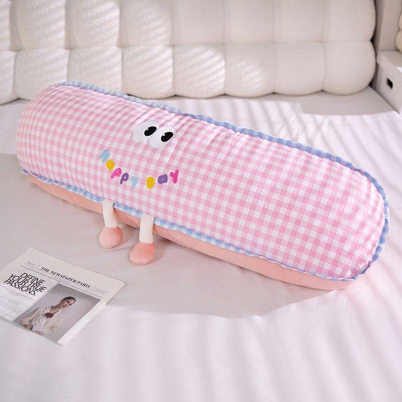 

Colorful Grid Long Pillow Bedroom Side Sleep Leg Clamp Support Pad Girl s Room Decorat Hug Pillow Independent Inner Liner Can Be Disassembled Washed 90cm (without liner)