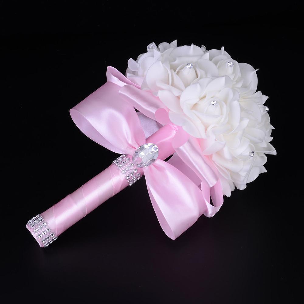 Mariée Demoiselle d'honneur Bouquet de mariage 12 Couleurs Roses Artificielles Fleurs à tenir Mariage Bouquet Accessoires de mariage