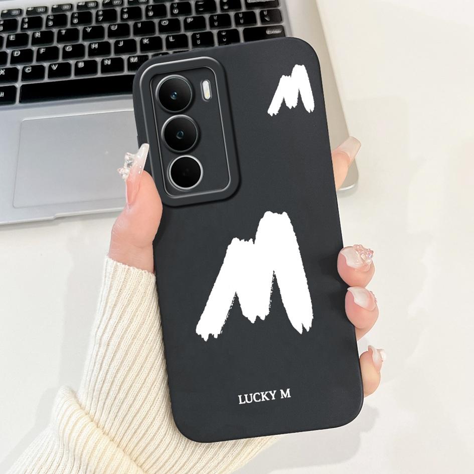 For Realme C71 2025 Case RMX5303 Cover Cute Lucky Initial Letters Soft Silicone Lens Protective Covers For RealmeC71 C 71 Bumper
