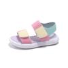 Fashion Girls Sports Sandals Mixed-color Decoration Soft Bottom Non-slip Pink Comfortable PU Upper Open Toe Non-slip Fashion Kids Shoes