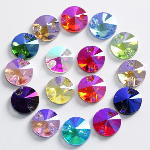 Diy Crystal Glass Hand Sewn Drill Round Clothing Wedding Dress Creative Jewelry Accessories Satellite Hand Sewn Drill