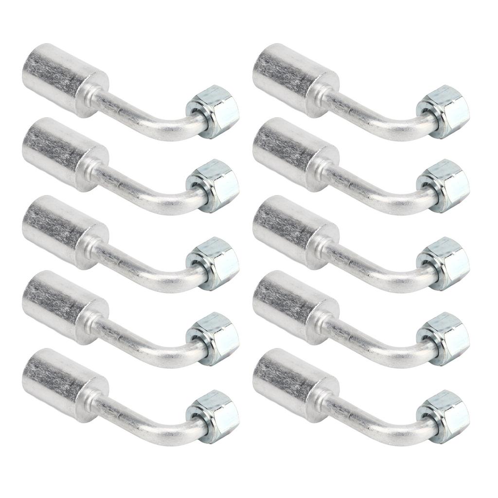 10 Pcs 3 8in Air Conditioning 90 Degree Beadlock Aluminum AC Splicer Hose Fittings Adapter Connector for Car Truck