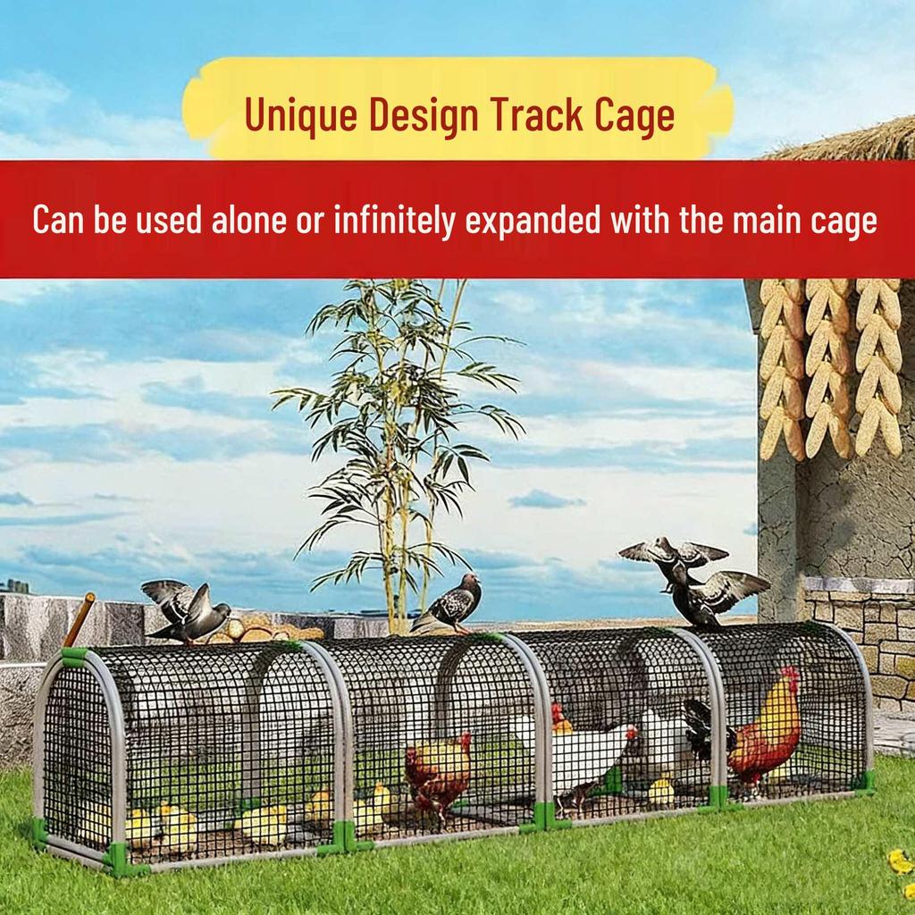 Rainproof Outdoor Free-Range Chicken Run and Coop Tunnel