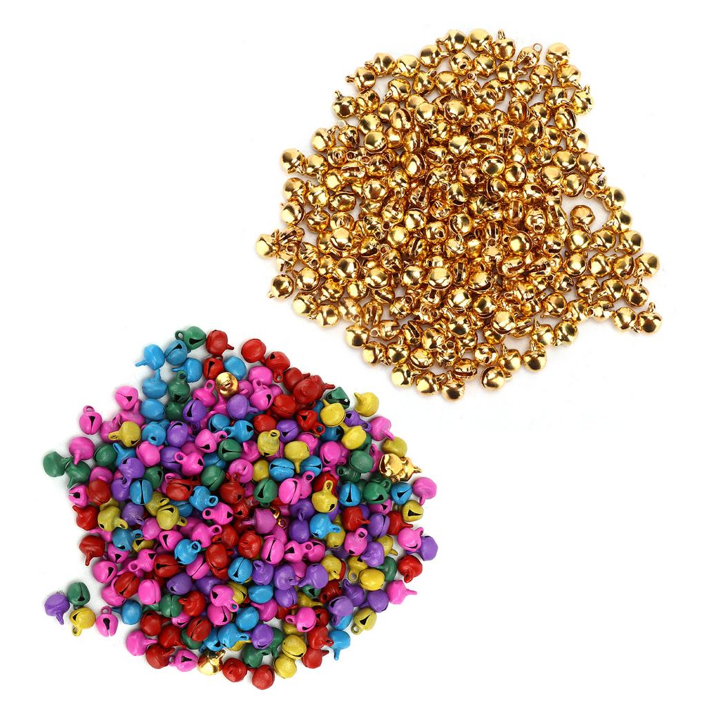 300pcs Small Bells DIY Mini Tiny Iron Jingle Bells with Hole for Craft Jewelry Festival Birthday Dec