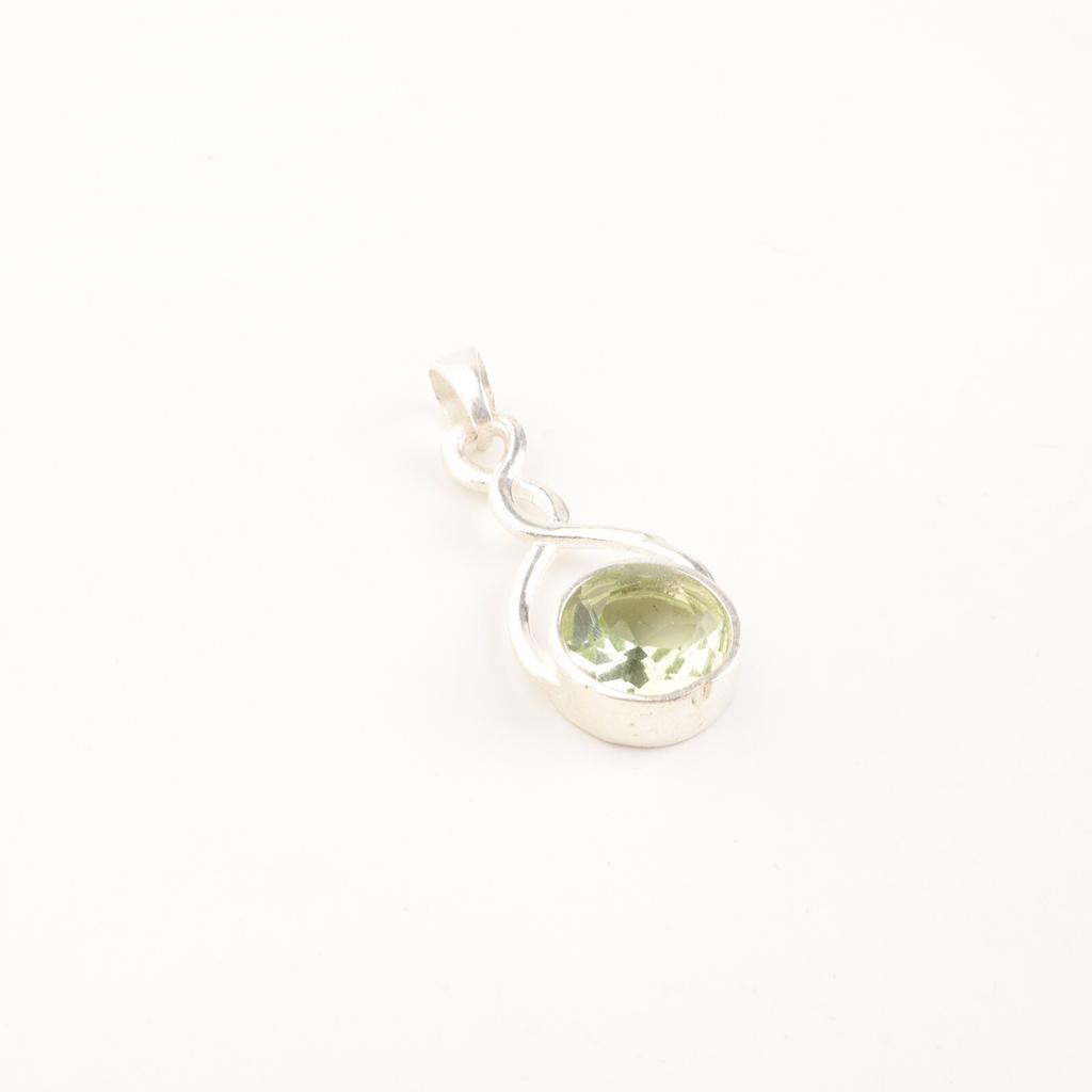 Green Amethyst Gemstone 925 Sterling Silver Jewelry Handmade Stylish Pendant CP-25-17