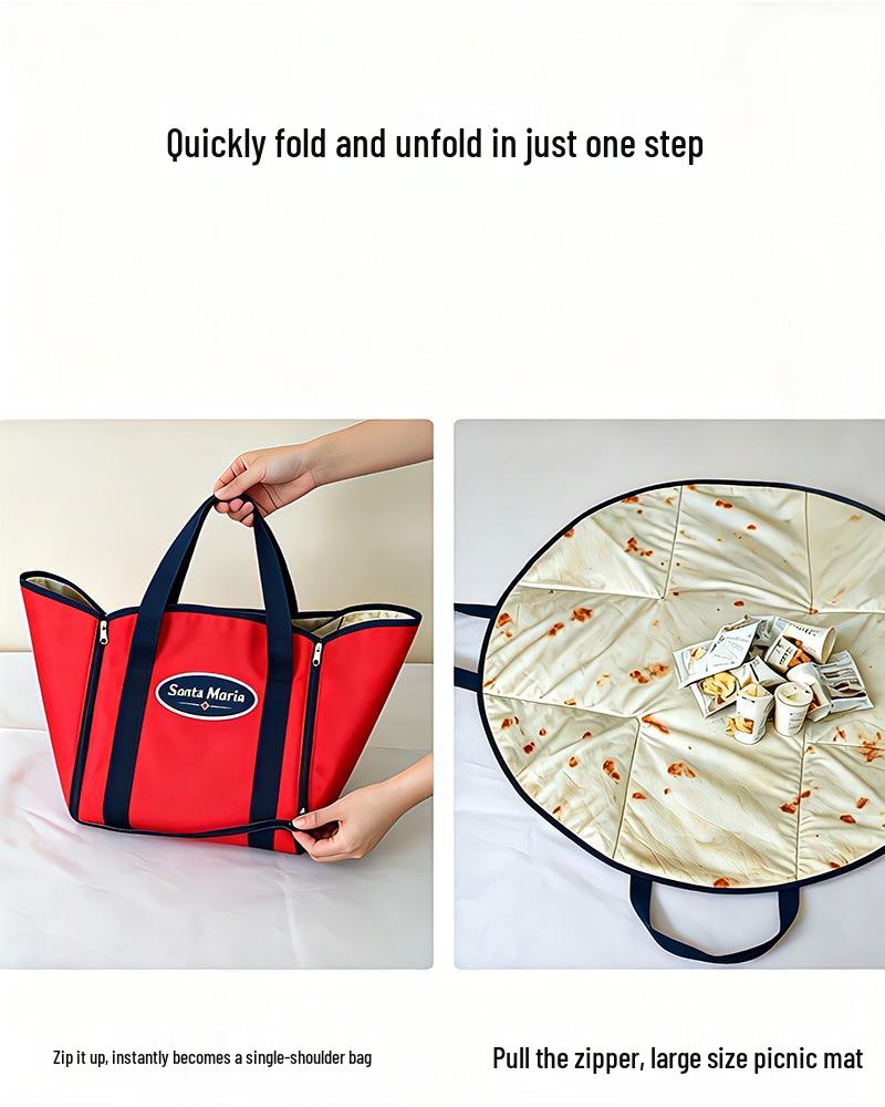 2-in-1 Outdoor Picnic & Camping Mat Bag: Waterproof, Moisture-Proof, Large Capacity with Aluminum Film