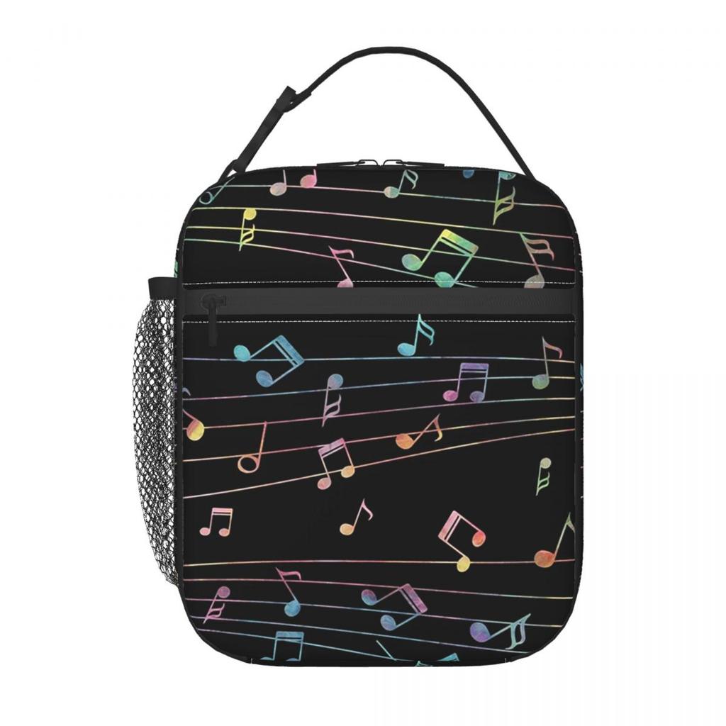 Music Notation Musical Notes Insulated Lunch Bag for Women Children Leakproof Food Boxes Thermal Lunch Box Tote