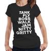 Tank Fly Boss Walk Jam Nitty Gritty Semi Fitted Ladies T Shirt Jam Hot Lyrics