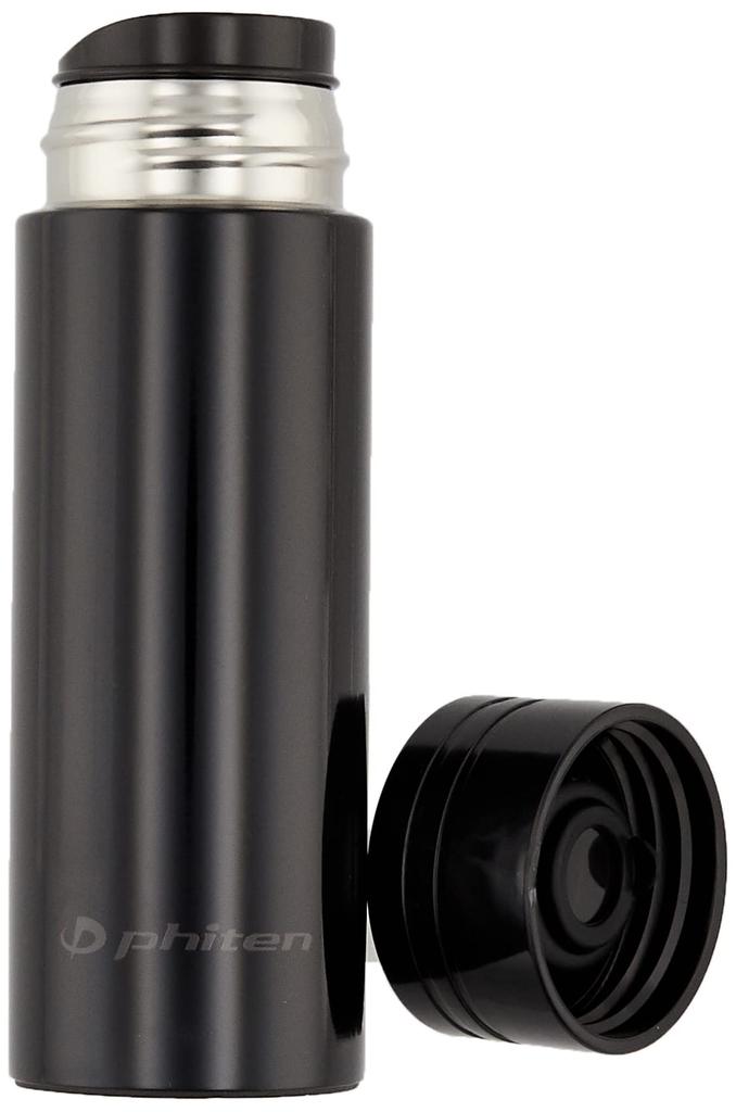 phiten Stainless Steel Pocket Bottle Metax Black 120ml