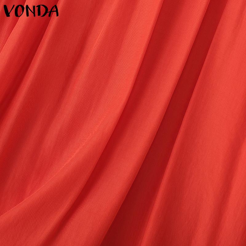 VONDA Damen Sommer Rundhals 3/4-Ärmel Spitze Patchwork Rüschen Lässige Lockere Bluse