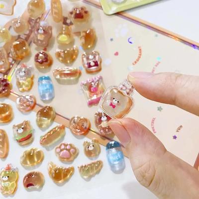 1PCS Cute 3D Relief Jelly Crystal Stickers Kawaii Cartoon Decals Waterproof DIY Sticker