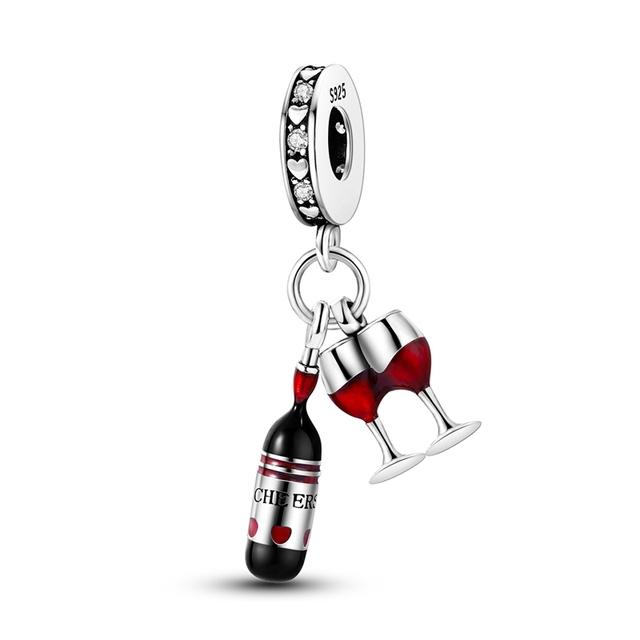 925 Silver Charms Glow-in-the-dark Bulb Firefly Pendant Dangle Charm Fit Fashion Style Bracelet Pendent Women Jewelry