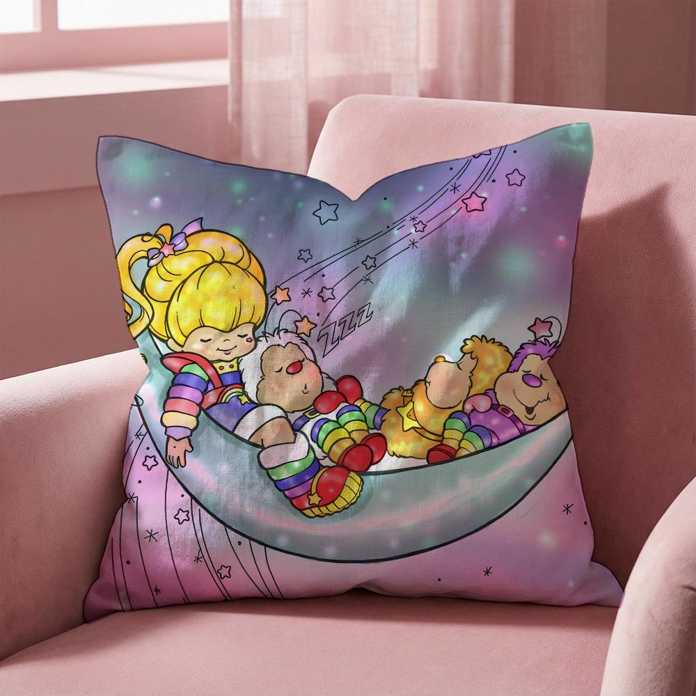 R-Rainbows Cute Brite Cushion Cover Multi-Scene Pillow Cover for Home & Car - Reversible, Soft & Durable for Daily Use