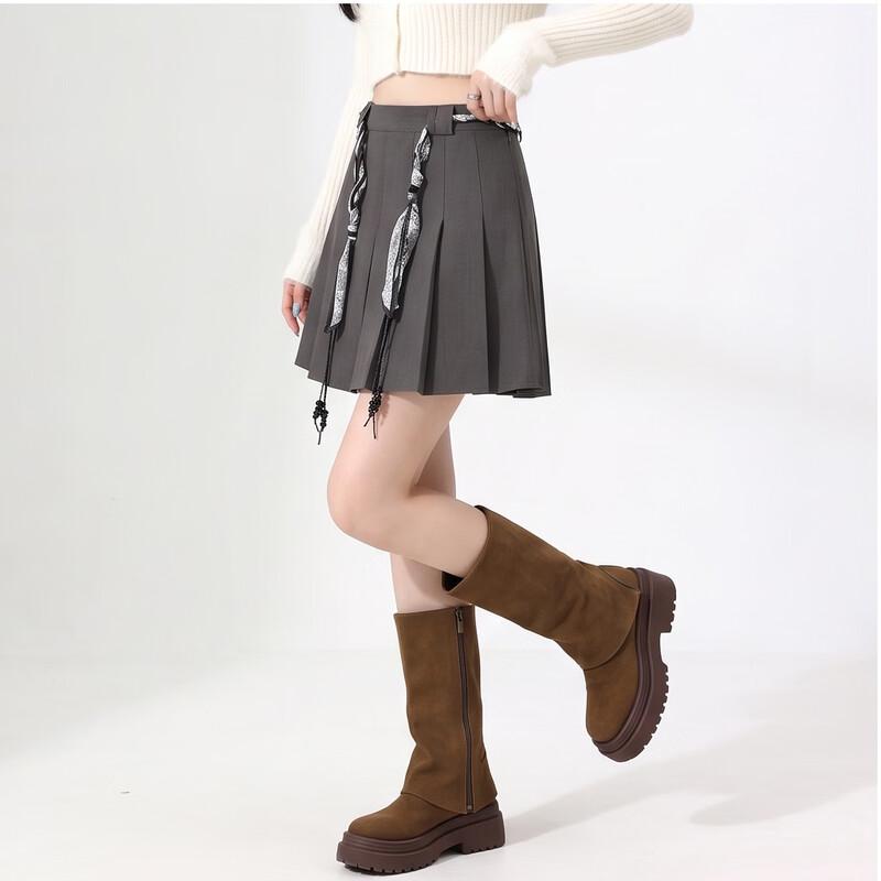 KOMPASU Stylish A-Line Mini Skirt XL