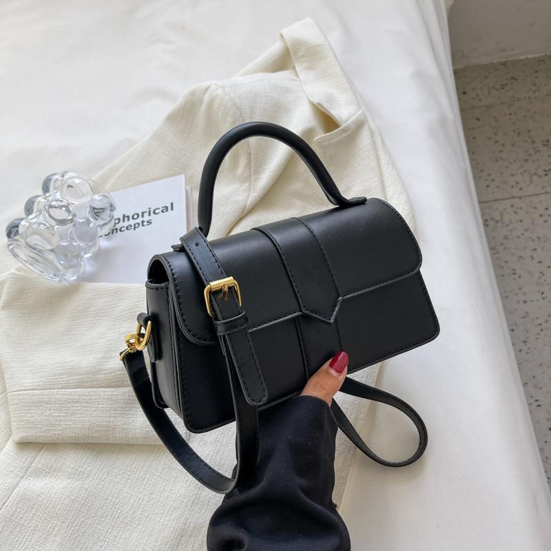 2023 New Pure Color Retro Vintage Delicate Handheld Stylish Embroidery Thread Shoulder Crossbody Square Bag