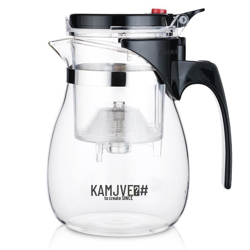 KAMJOVE Glass Press-Type Teapot