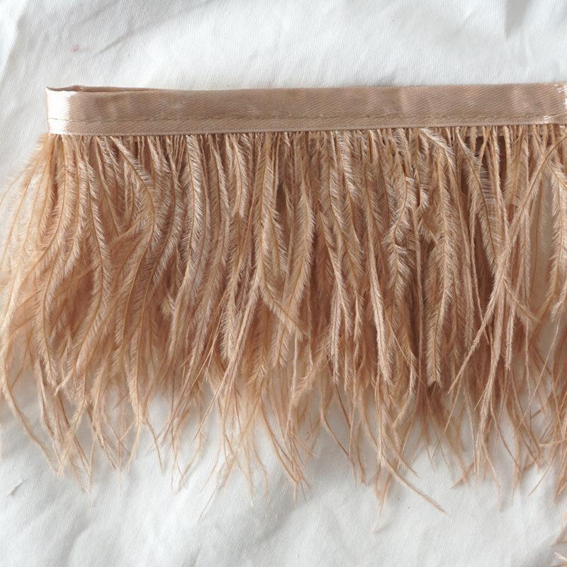 Feather Cloth Strip 10-15Cm Ostrich Hair Cloth Edge Dress Latin Dance Dress Skirt Decoration Clothing Accessories Lace