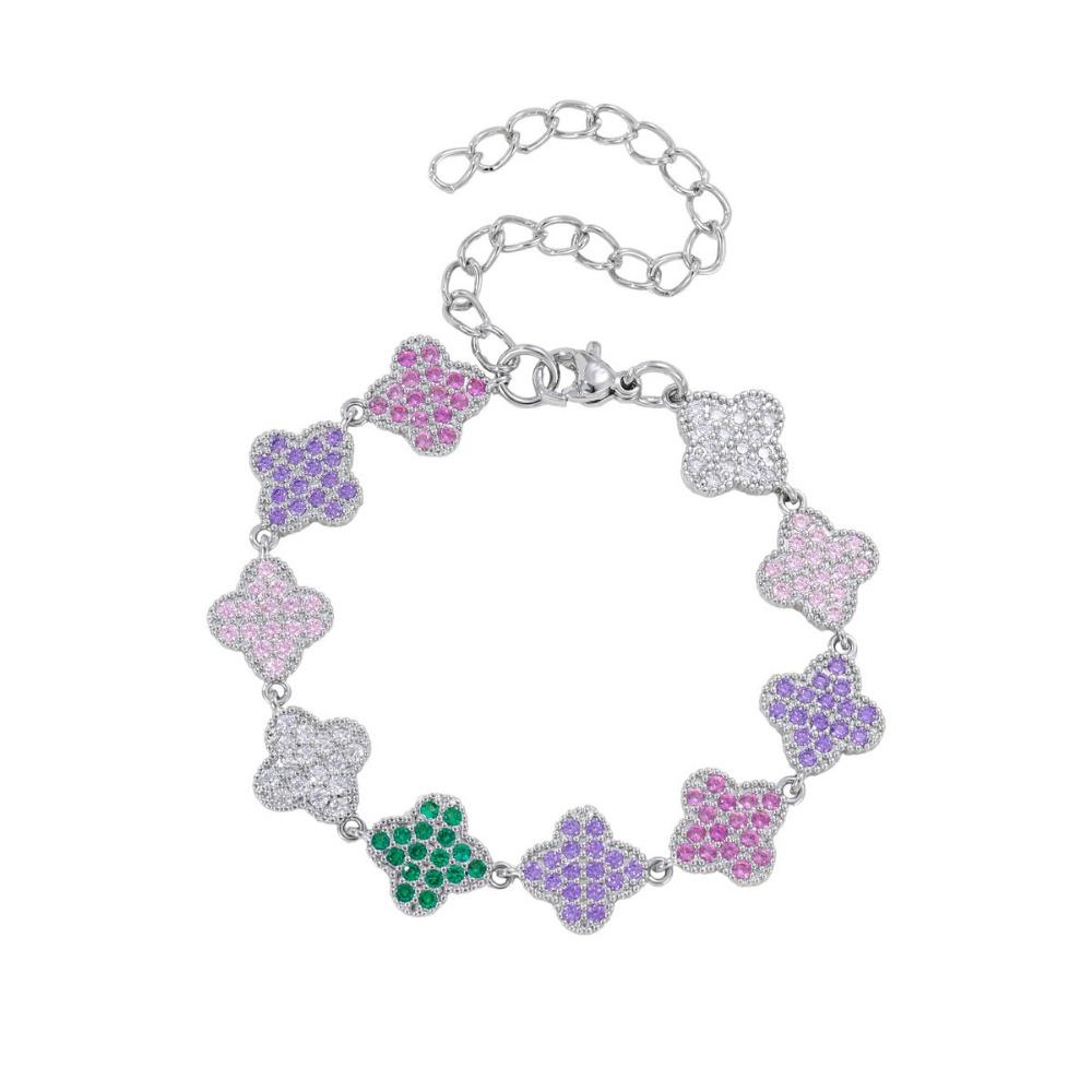 Exquisite Sweet and Stylish Four-leaf Clover Bracelet A High-end Dopamine-inducing Jewelry Bracelet