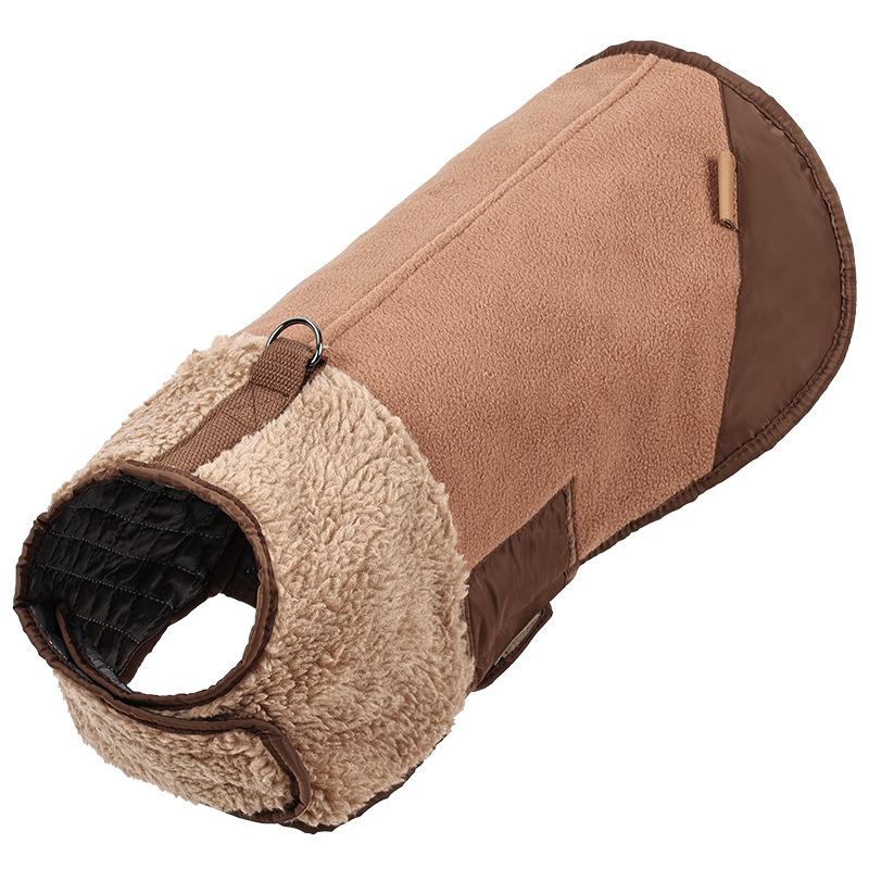 Pet Supplies Autumn and Winter Lambskin Splicing Cotton Jacket Coat Warm Casual Clothing Dog Four-legged Clothes