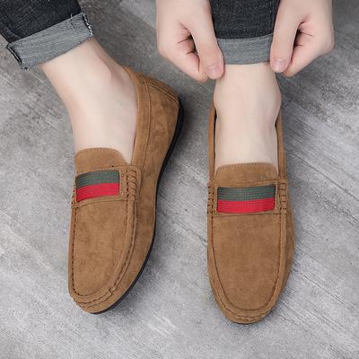 Four Seasons Frosted Anti-Velvet Leer One Pedal Zachte Zool Suède Lazy Britse Stijl High-end Doudou Schoenen Heren Handschoen Casual Schoenen