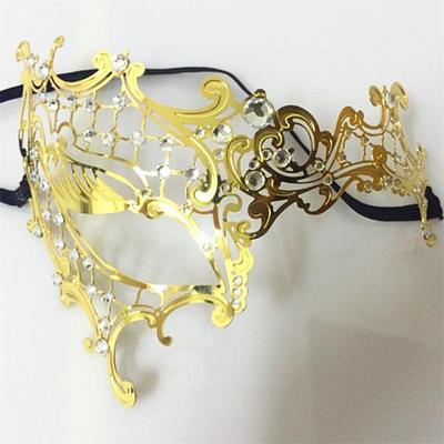 Metal Inlaid Rhinestone Princess Half-Face Mask for Men and Women