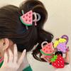 Pineapple Fruit Hair Claw Korean Style Large Shark Clip Fashion Strawberry Claw Clip  Ladies