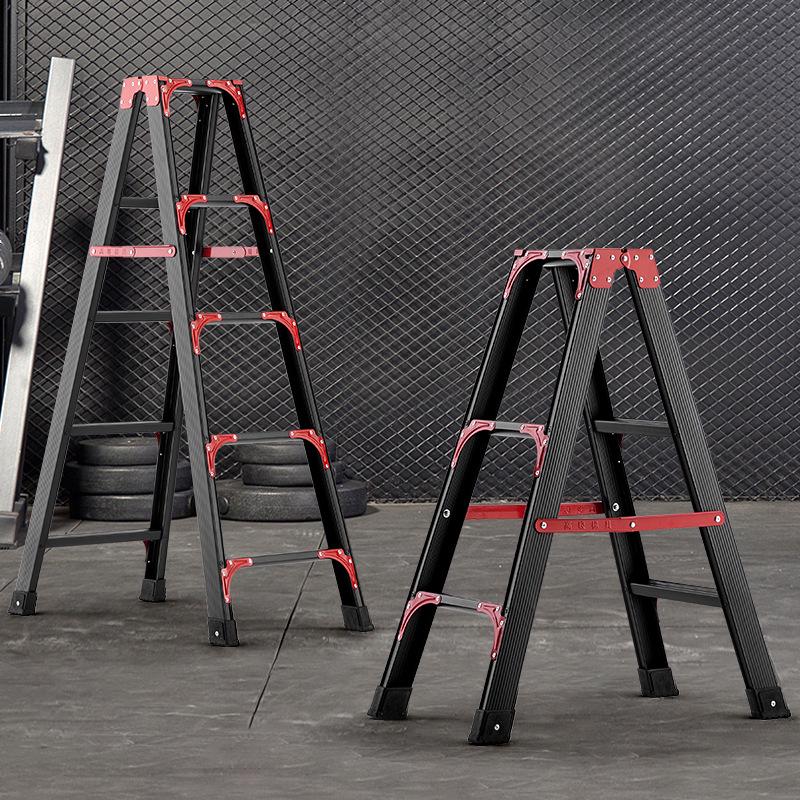 Folding A-frame Carbon Steel Ladder: Lightweight, Double-sided, Multi-purpose, No Installation Needed