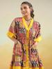 Hand block printed cotton top tunic kaftan handPrinted cotton w/pockets tunic loose fitting free size tunic RedYellow Kaftan Limited edition