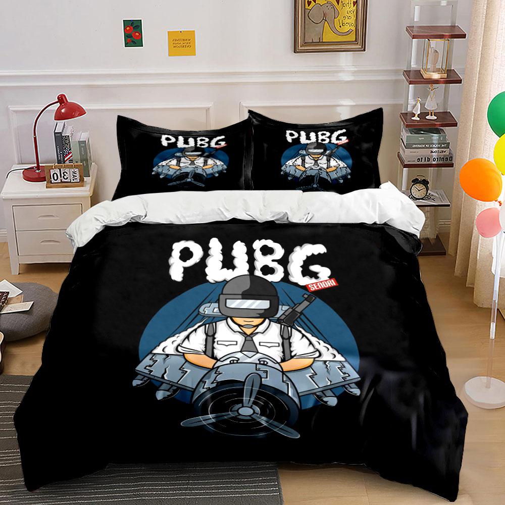 """Logo PUBG con soldato." Set lenzuola Set copripiumino Copripiumini Federe"""(1*Copripiumino 2*Federe senza imbottitura piumone)