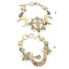 Elegant Sun Moon Star Shape Bracelet Featuring Natural Rhinestones Opal In Bohemian Style for Daily Wear Dates Parties