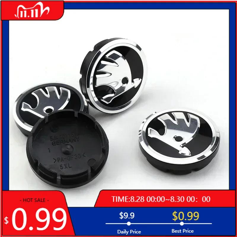 Car Sticker 56/60/65mm 4pcs Car Styling Wheel Center Cover Caps for SKODA Octavia A7 Fabia Rapid Kodiaq RS Superb Kamiq Tour Yet