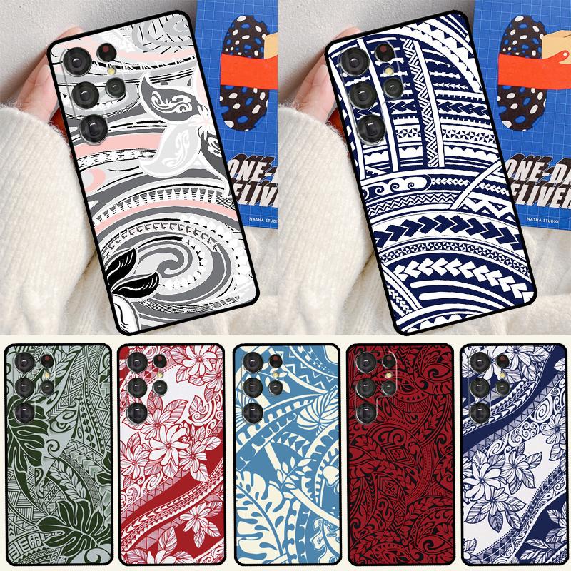 Maori Polynesian Samoan Tribal Soft Case For Samsung Galaxy S25 Ultra S9 S10 S20 FE S21 S22 S23 Plus S24 Ultra Funda Cover
