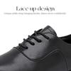 Men's Professional Lace-up Black Leather Latin Tango Ballroom Modern Dance Shoes