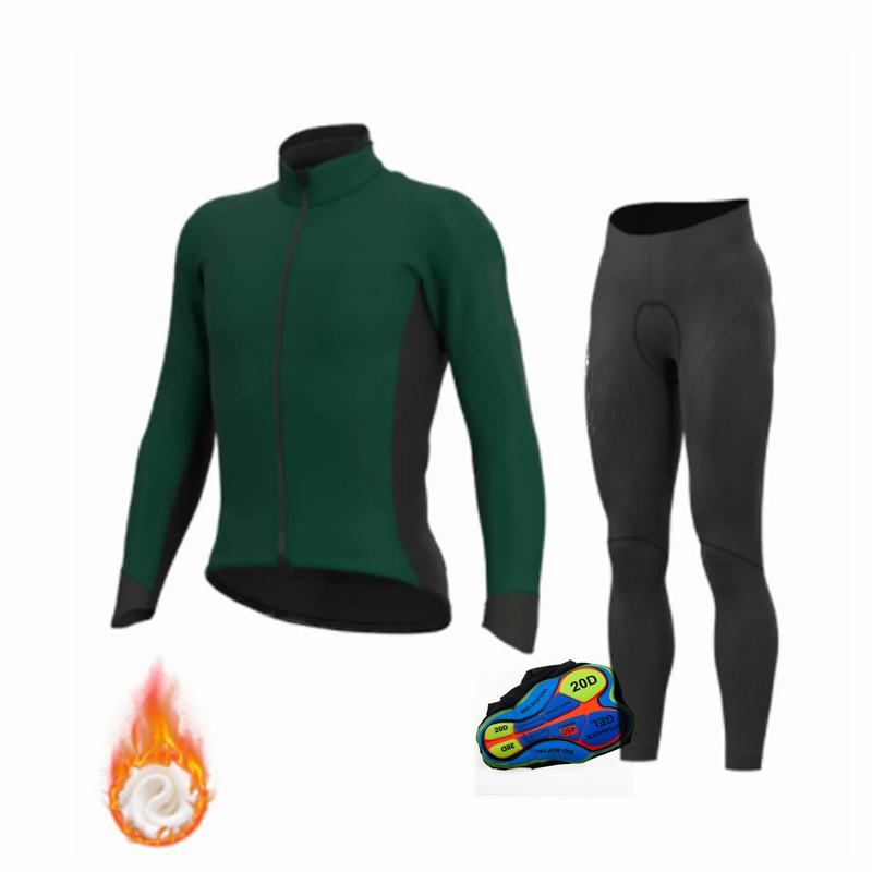 2026 Winter Warm Cycling Clothing Set  MTB Suits Long Pants with 20D Gel Bike Clothing Men Thermal Fleece Bicycle Uniform Cycling Sets