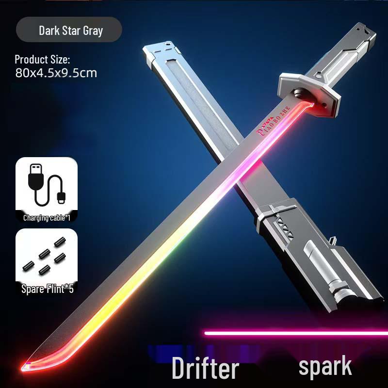Pull-Out Spark Battle Blade: Seven-Color Light and Sound Laser Sword Toy