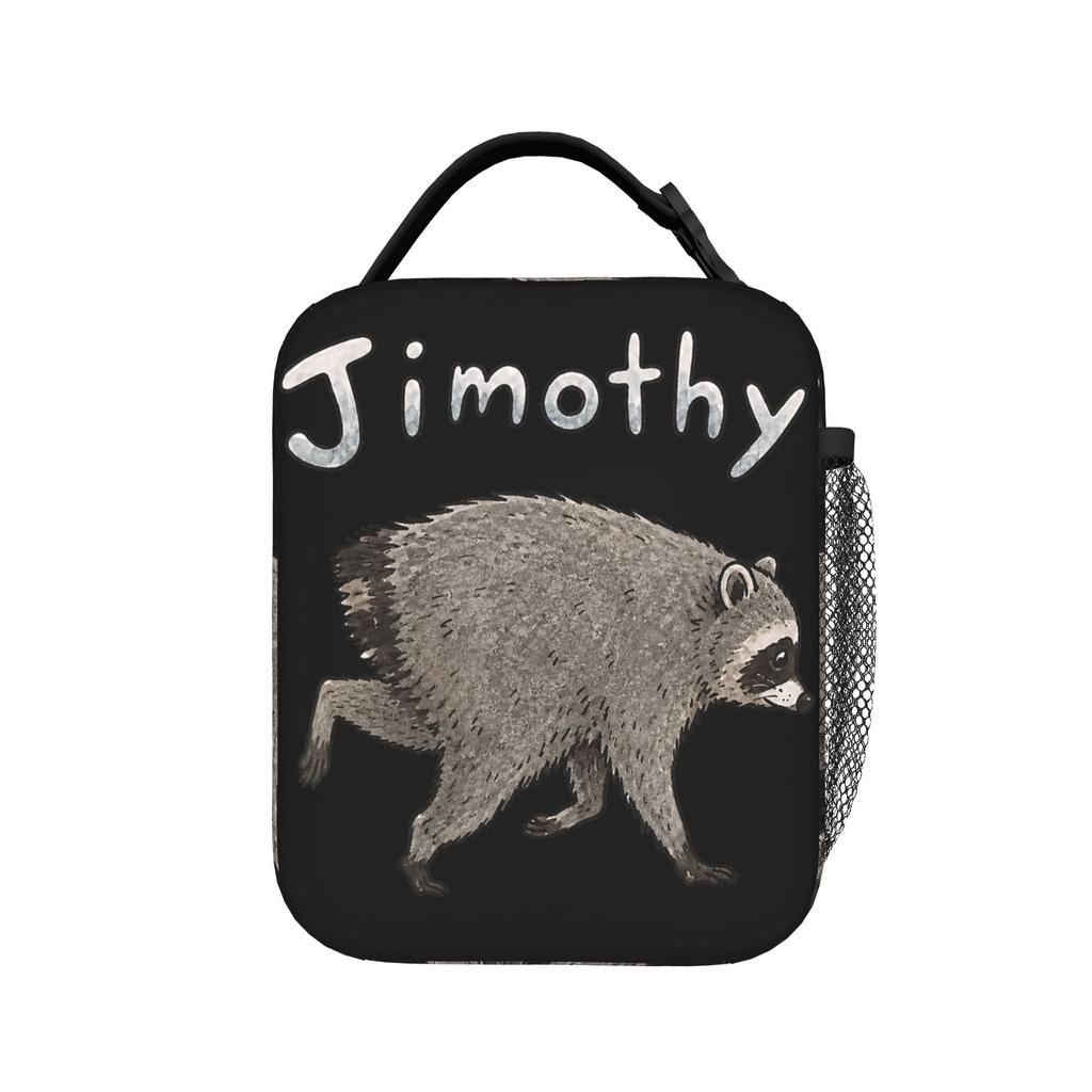 Jimothy Raccoon Feral Legend Meme Insulated Lunch Bags Portable Reusable Cooler Bag Tote Lunch Box School Picnic Food Bag