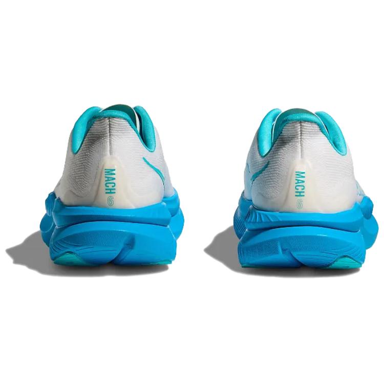 HOKA Mach 6 White Skyward Blue Men Sneakers 1147790-WKY