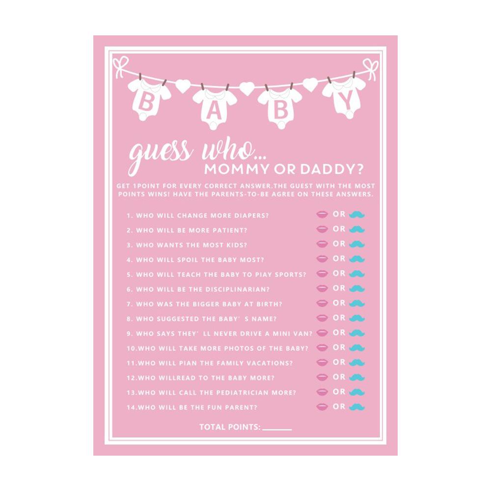 25pcs Baby Shower Trivia Game Cards, Fun Baby Facts & Quiz Activities, Shower Party Games, Interactive Group Nursery Games