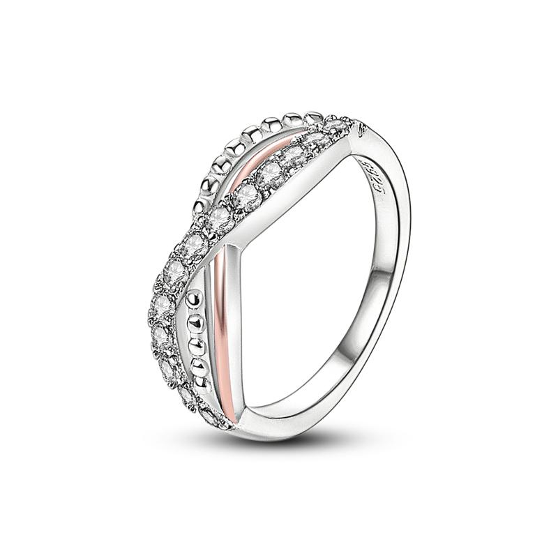 2023 925 Sterling Silver Sun Rainbow Ring Butterfly Rings Beaded for Women Original Design Luxury Fine Jewelry Gift Party