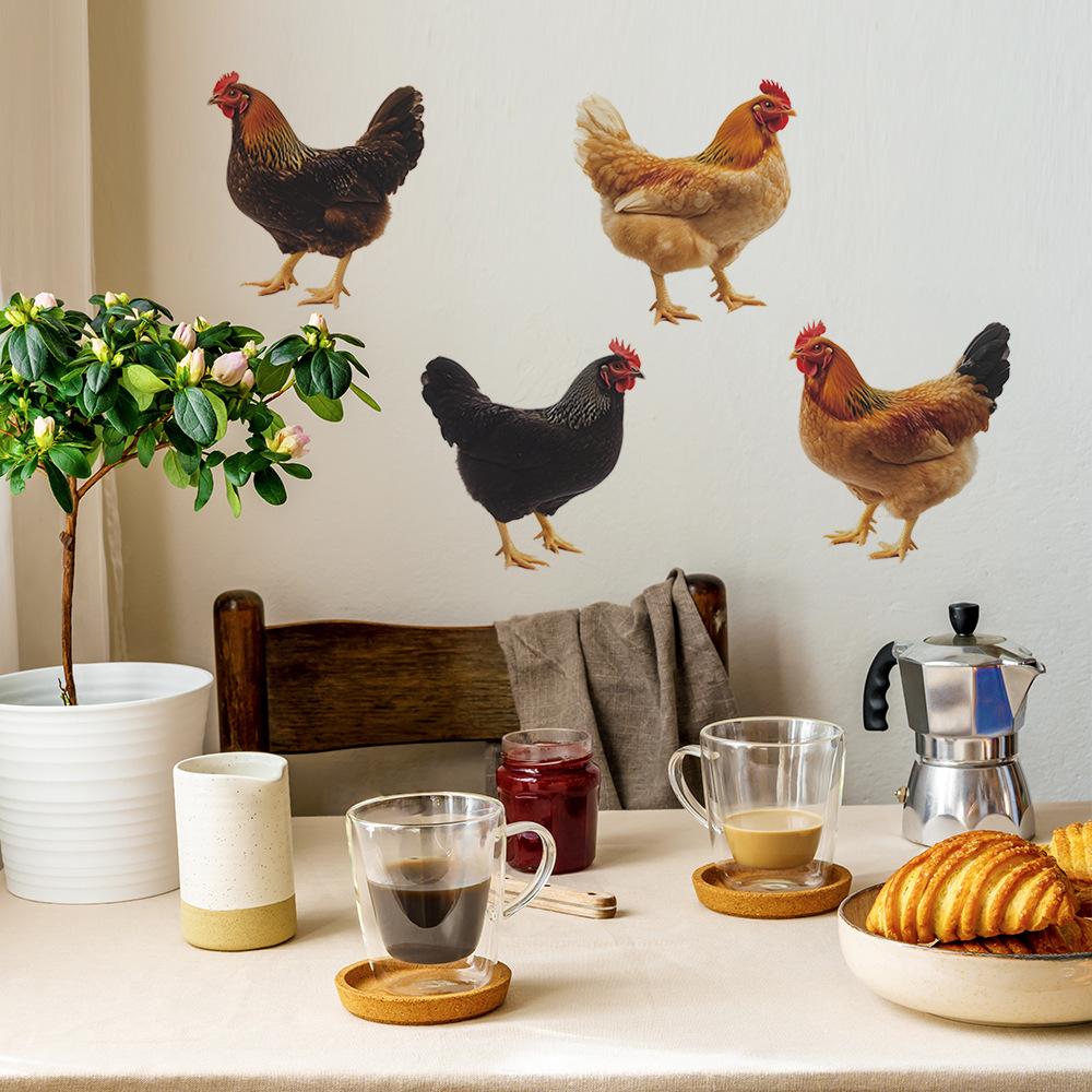 Creative Country-style Simulation Rooster Kitchen Dining Room and Home Background Decoration Wall Stickers