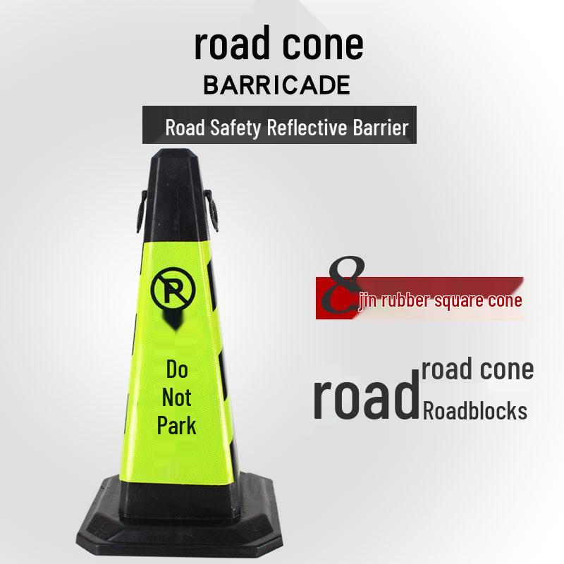 70cm Reflective Rubber Safety Cone - High-Speed Traffic Warning & Isolation Barrier